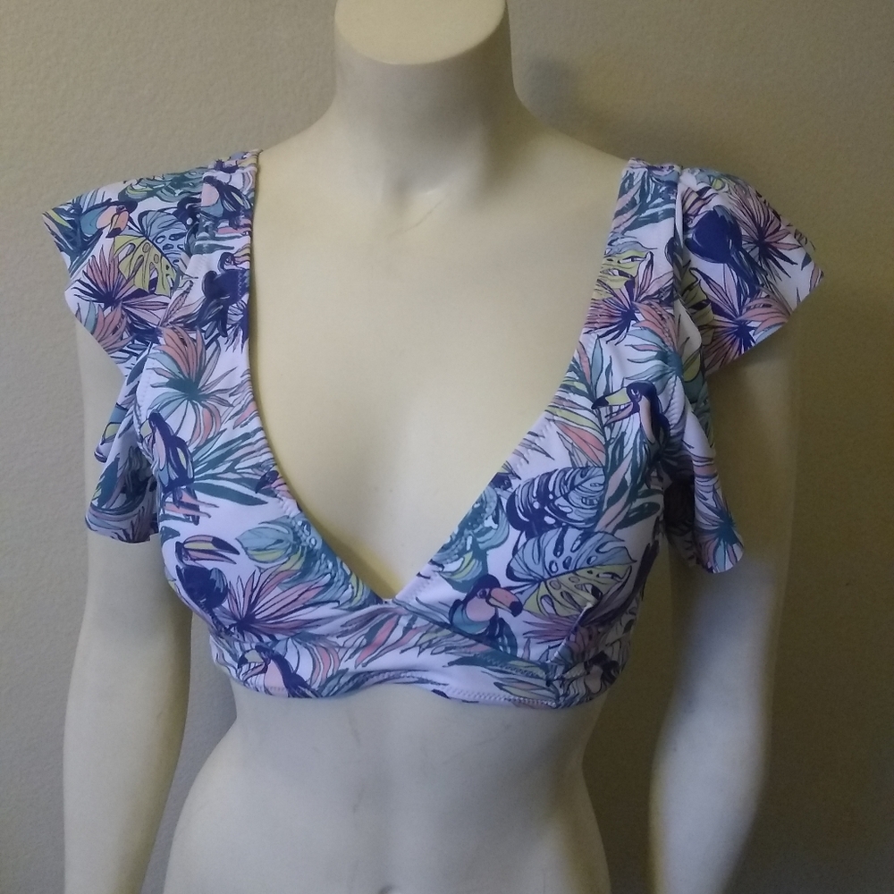 Beachsissi Bikini Tropical Print Top Large